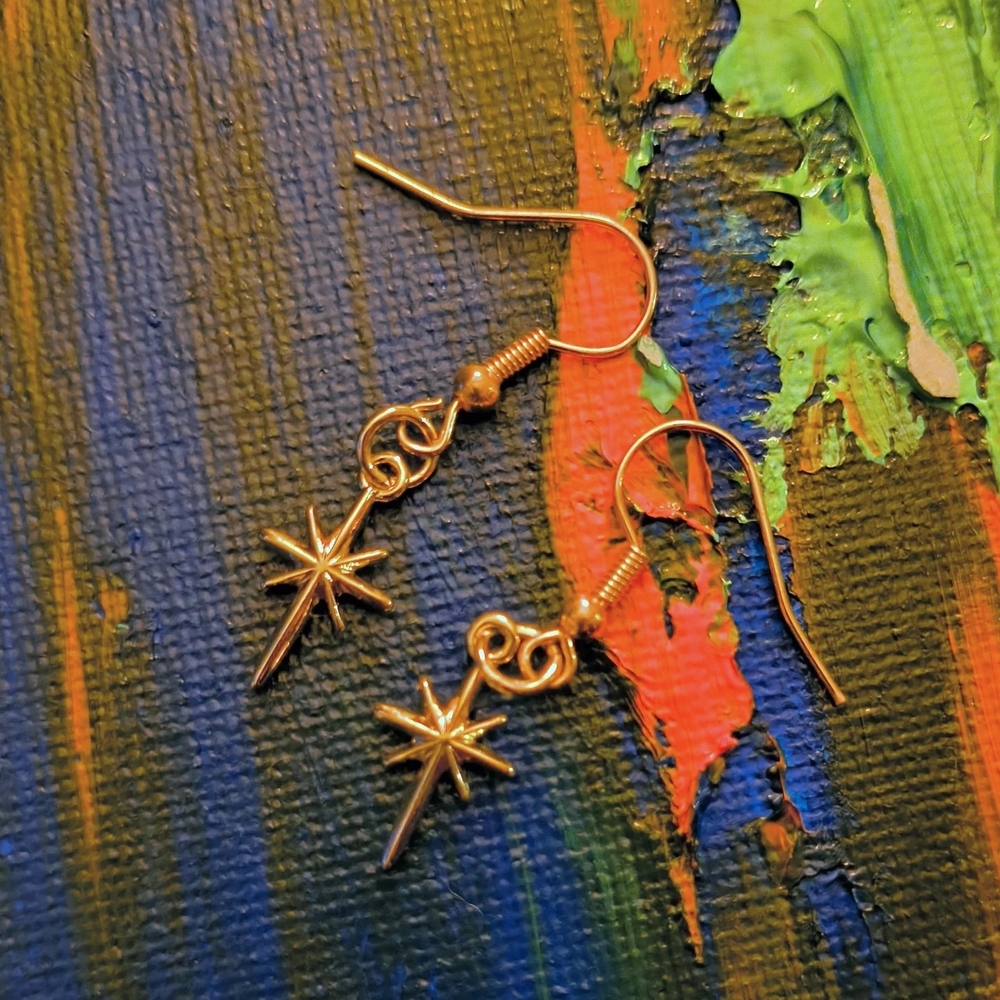Gold Starburst Earrings